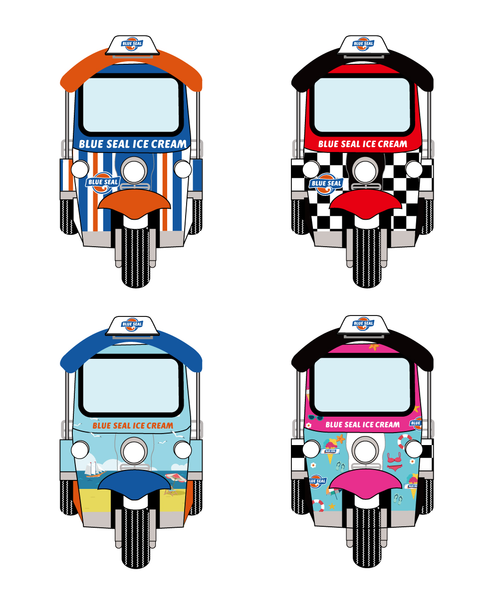 エンジン無しディスプレイ用TUKTUKオブジェデザイン例 ブルーシール様画像